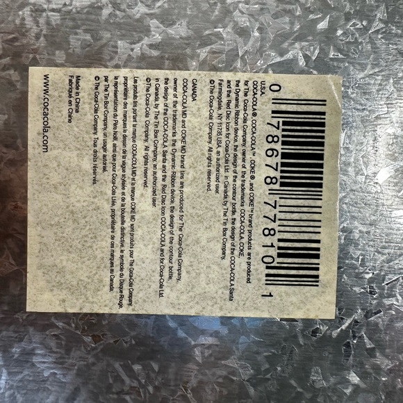 Drink Coca-Cola Delicious Refreshing Galvanized Tin Serving Tray w/ Handles - Picture 10 of 12